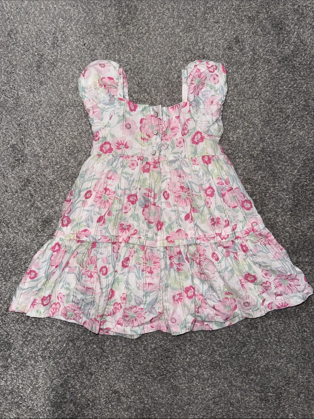 Rachel Zoe Girls' Pink Floral Puff-Sleeve Sundress
